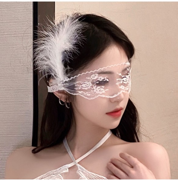 FEE ET MOI - French Elegant Sheer Lace Eye Mask (White)